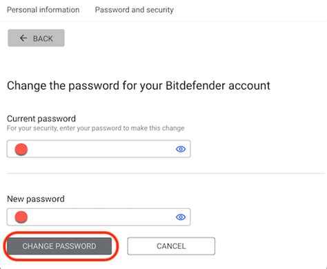 How to reset or change your Bitdefender Central account password.